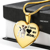 Jack Russell Terrier Print Heart Pendant Luxury Necklace-Free Shipping