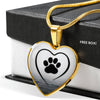 Paws Black Print Heart Pendant Luxury Necklace-Free Shipping