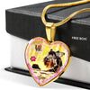 Miniature Schnauzer Dog Print Heart Charm Necklaces-Free Shipping