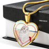 American Curl Print Heart Pendant Luxury Necklace-Free Shipping