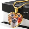 Siamese Cat Print Heart Pendant Luxury Necklace-Free Shipping