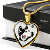 Siberian Husky Dog Art Print Heart Charm Necklaces-Free Shipping