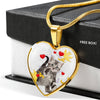 American Shorthair Print Heart Pendant Luxury Necklace-Free Shipping