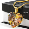 Cute Labradoodle Print Heart Pendant Luxury Necklace-Free Shipping