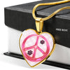 Peace Sign With Paws Print Heart Charm Necklaces-Free Shipping