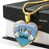 Cornish Rex Cat Print Heart Pendant Luxury Necklace-Free Shipping
