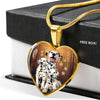 Dalmatian Dog Print Heart Pendant Luxury Necklace-Free Shipping