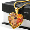 Cute Bullmastiff Print Heart Pendant Luxury Necklace-Free Shipping