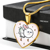 Flying Cat Print Heart Pendant Luxury Necklace-Free Shipping