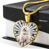 Havanese Dog Print Heart Charm Necklace-Free Shipping