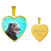 Scottish Deerhound Dog Print Heart Pendant Luxury Necklace-Free Shipping