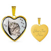 Charming Cat Art Print Heart Charm Necklaces-Free Shipping