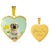 Anatolian Shepherd Dog Print Heart Pendant Luxury Necklace-Free Shipping