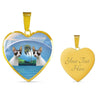 Cornish Rex Cat Print Heart Pendant Luxury Necklace-Free Shipping