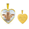 Australian Terrier Print Heart Pendant Luxury Necklace-Free Shipping