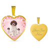 Lagotto Romagnolo Dog Print Heart Pendant Luxury Necklace-Free Shipping