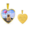 Spanish Mastiff Dog Print Heart Pendant Luxury Necklace-Free Shipping