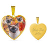 Siamese Cat Print Heart Pendant Luxury Necklace-Free Shipping