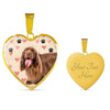 Sussex Spaniel Print Heart Pendant Luxury Necklace-Free Shipping