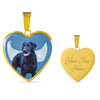Amazing Curly Coated Retriever Print Heart Pendant Luxury Necklace-Free Shipping