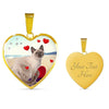 Cute Tonkinese Cat Print Heart Pendant Luxury Necklace-Free Shipping