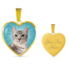 Egyptian Mau Cat Print Heart Pendant Luxury Necklace-Free Shipping
