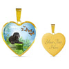 Barbet Dog Print Heart Pendant Luxury Necklace-Free Shipping