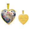 Cute Ocicat Print Heart Pendant Luxury Necklace-Free Shipping