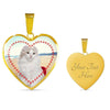 American Curl Print Heart Pendant Luxury Necklace-Free Shipping