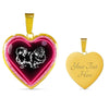 Pekingese Dog Print Heart Charm Necklaces-Free Shipping