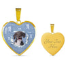 Amazing Spanish Water Dog Print Heart Pendant Luxury Necklace-Free Shipping