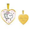 Flying Cat Print Heart Pendant Luxury Necklace-Free Shipping
