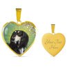 Saluki Dog Print Heart Pendant Luxury Necklace-Free Shipping
