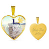 Cute LaPerm Cat Print Heart Pendant Luxury Necklace-Free Shipping