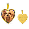 Lhasa Apso Dog Print Heart Charm Necklaces-Free Shipping