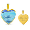 Fish Print Heart Pendant Luxury Necklace-Free Shipping