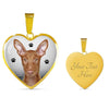 Cute Pharaoh Hound Print Heart Pendant Luxury Necklace-Free Shipping