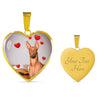 Pharaoh Hound Print Heart Pendant Luxury Necklace-Free Shipping
