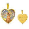 Abyssinian Cat Print Heart Pendant Luxury Necklace
