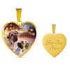 English Mastiff Print Heart Pendant Luxury Necklace-Free Shipping