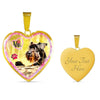 Miniature Schnauzer Dog Print Heart Charm Necklaces-Free Shipping