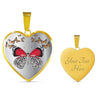 Butterfly Print Heart Pendant Luxury Necklace-Free Shipping