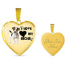 Jack Russell Terrier Print Heart Pendant Luxury Necklace-Free Shipping