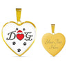 Dog With Paws Print Heart Pendant Luxury Necklace-Free Shipping