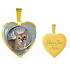 Singapura Cat Print Heart Pendant Luxury Necklace-Free Shipping