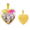 Ragamuffin Cat Print Heart Pendant Luxury Necklace-Free Shipping