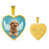 Cavapoo Dog Print Heart Pendant Luxury Necklace-Free Shipping