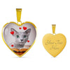 Russian Blue Print Heart Pendant Luxury Necklace-Free Shipping