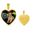 Irish Terrier Dog Print Heart Pendant Luxury Necklace-Free Shipping