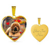 Tibetan Mastiff Print Heart Pendant Luxury Necklace-Free Shipping